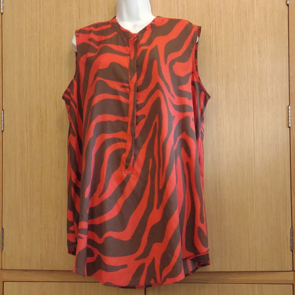 +SZ DG2 SZ 2X  Orange? Red? Sleeveless Tunic.